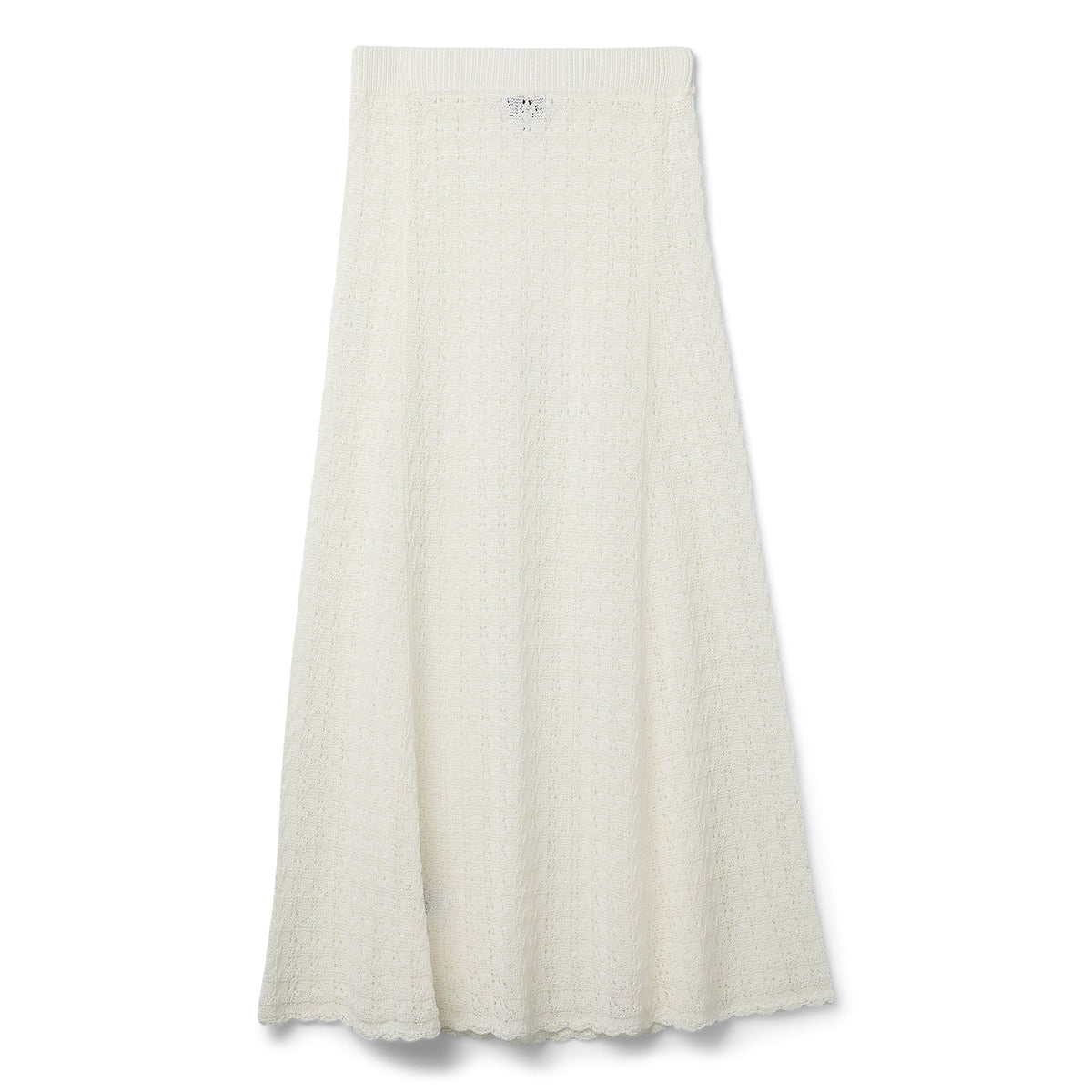 GANNI Shiny Pointelle Long Skirt (Egret)