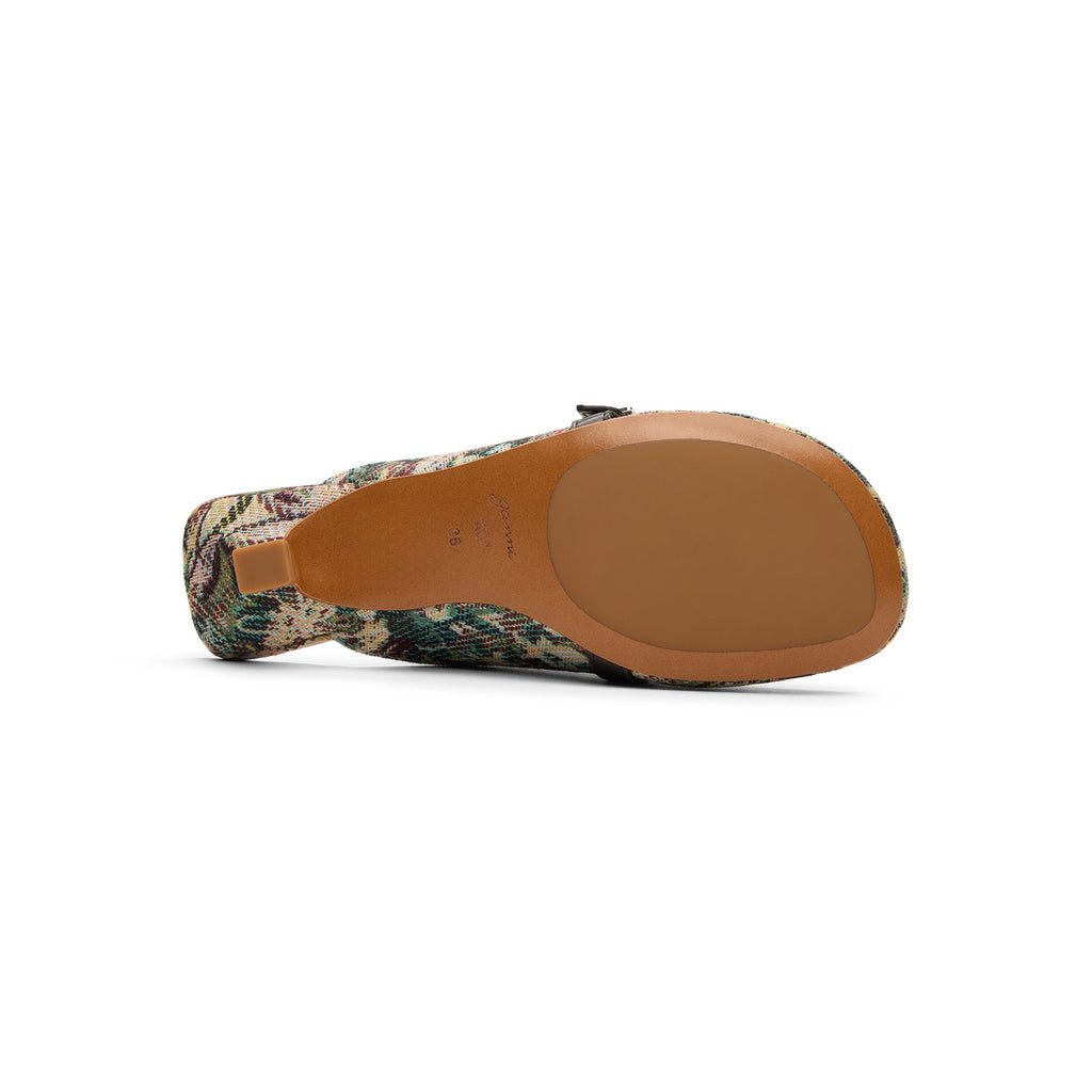 GANNI Sue Heeled Mules Tapestry (Jadeite)