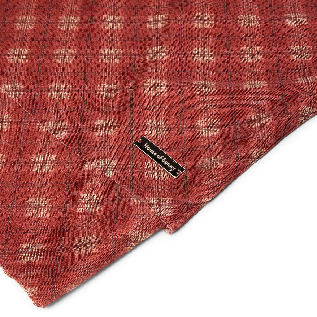 House of Sunny Retro Check Mesh Top (Multi)